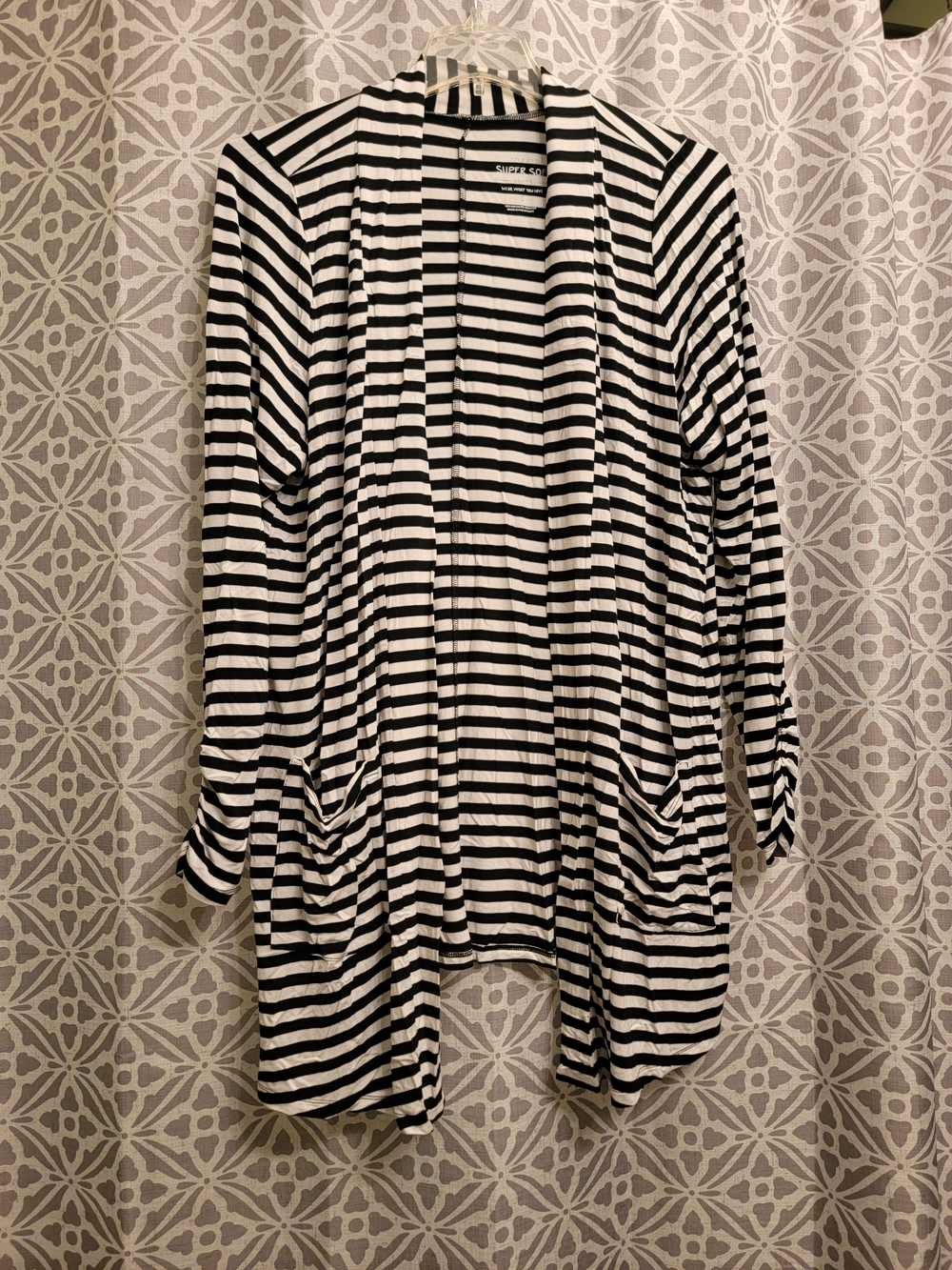 torrid Black and White Striped Super Soft Knit Cardigan